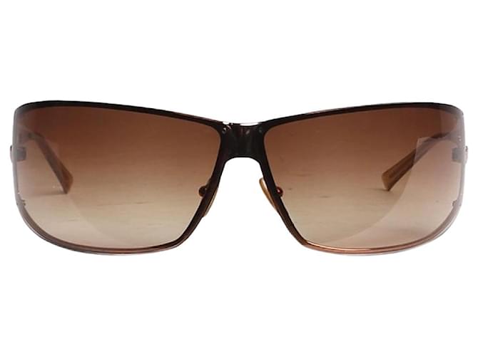 Versace Gafas de sol anchas sin montura marrones Castaño  ref.1379297