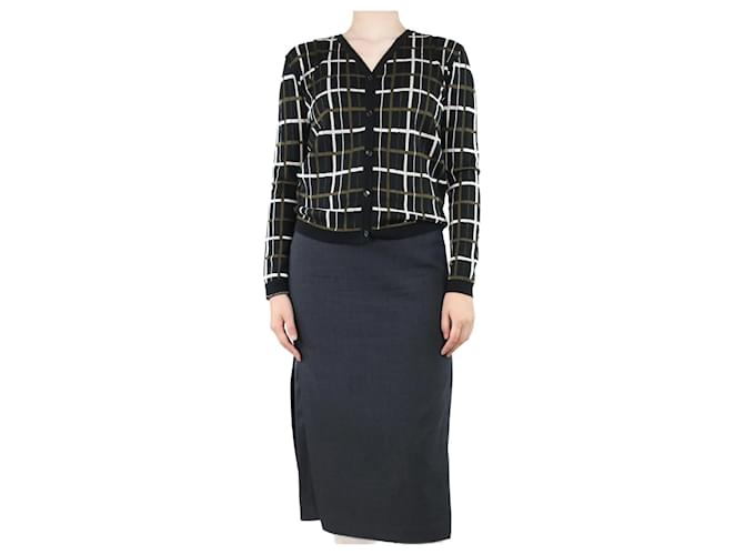 Marni Black checkered silk-blend cardigan - size UK 8  ref.1379306