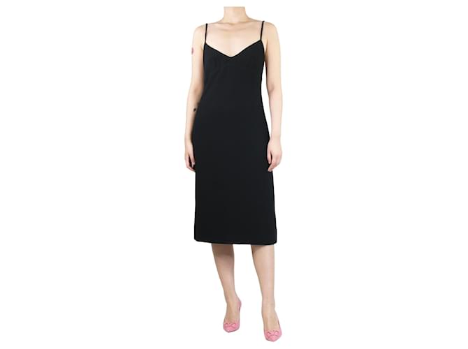 Autre Marque Black sleeveless crepe midi dress - size UK 10 Polyester  ref.1379308