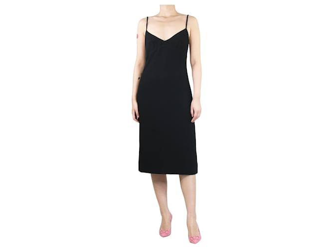 Autre Marque Vestido midi de crepé negro sin mangas - talla UK 40 Poliéster  ref.1379308