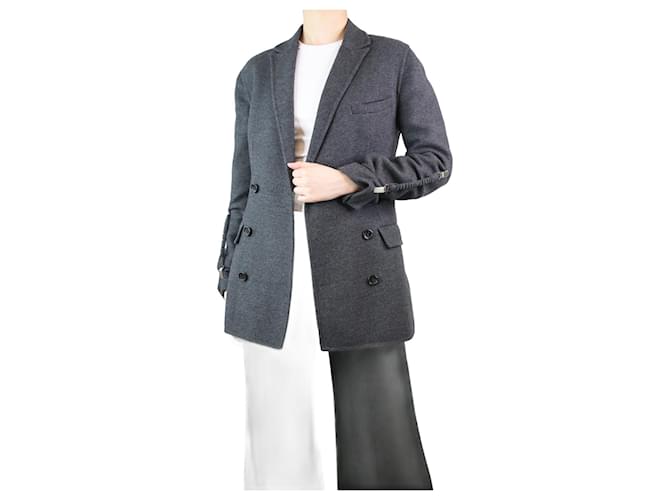 Ermanno Scervino Grey double-breasted wool-blend jacket - size UK 8  ref.1379312