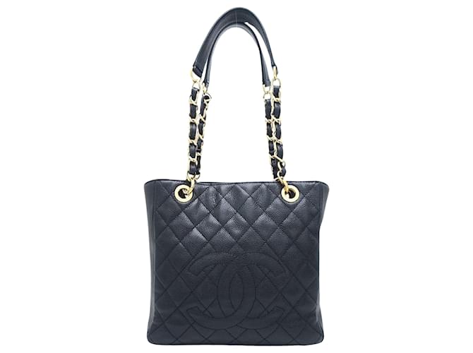 Classique Logo Chanel CC Cuir Noir  ref.1379326