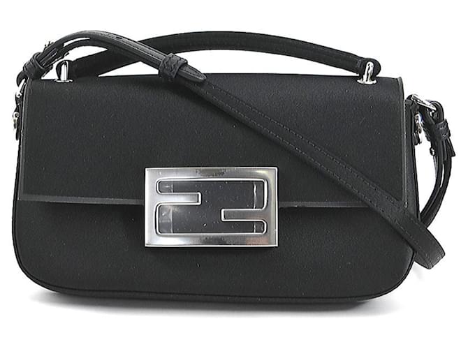 Baguette Baguete Fendi Preto Seda  ref.1379328