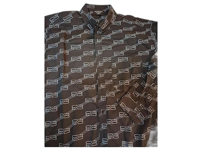 Balenciaga Shirts Black Cotton  ref.1379337