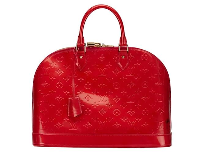 Louis Vuitton Alma Rosso Pelle verniciata  ref.1379353