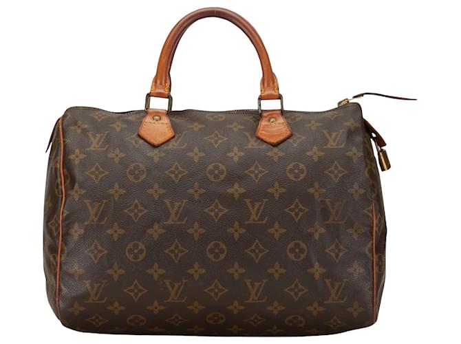 Speedy Louis Vuitton schnelle 30 Braun Leinwand  ref.1379391