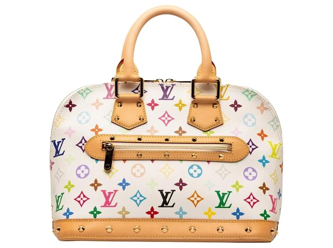 Louis Vuitton Alma Branco Lona  ref.1379424