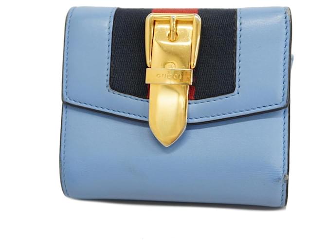 Gucci Sylvie Blau Leder  ref.1379427