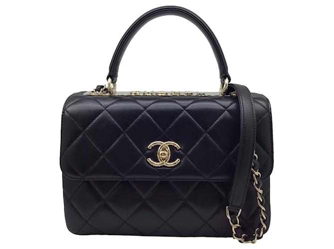 Chanel Trendy CC Black Leather  ref.1379448