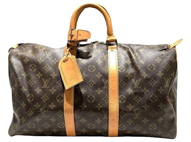 Louis Vuitton Keepall 45 Marrom Lona  ref.1379473