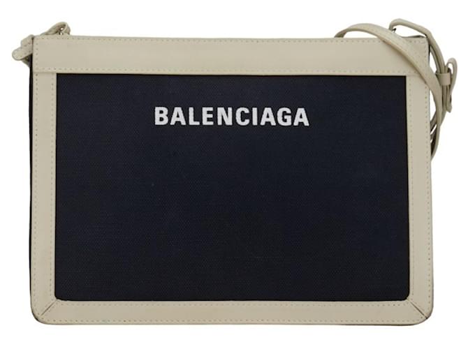 Pochette Balenciaga Marine Toile Beige  ref.1379495