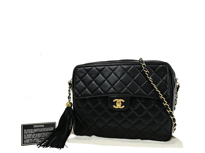 Classique Chanel Matelassé Cuir Noir  ref.1379535