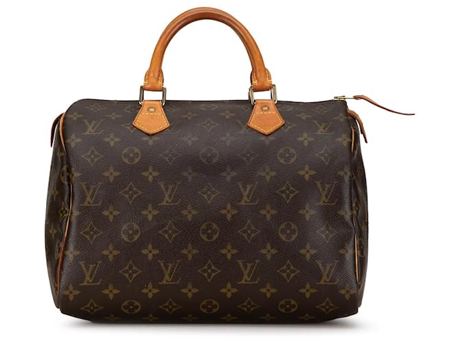 Louis Vuitton Monogramma Marrone Speedy 30 Pelle Tela  ref.1379577