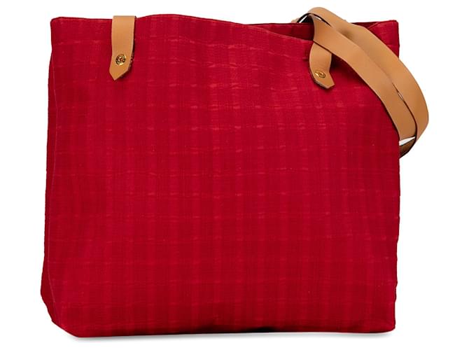 Hermès Tote Hermes rojo Ahmedabad Roja Lienzo Paño  ref.1379623