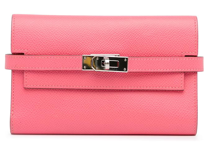 Hermès Pink Epsom Kelly Classic Wallet Leather Pony-style calfskin  ref.1379635