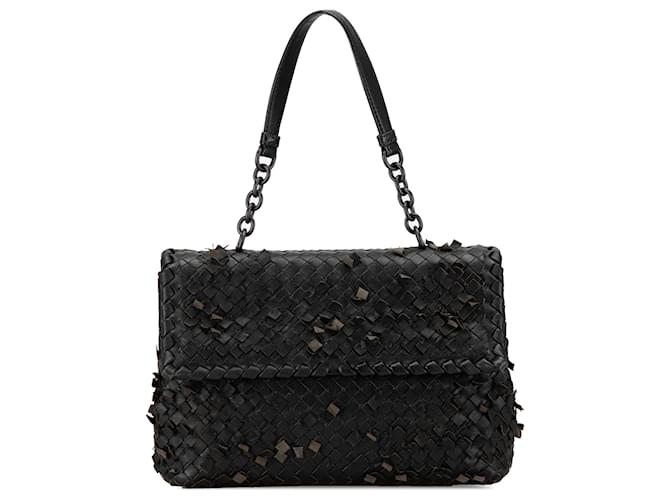 Bottega Veneta Bolso de hombro Intrecciato Tobu Olimpia de napa negra Negro Cuero  ref.1379656