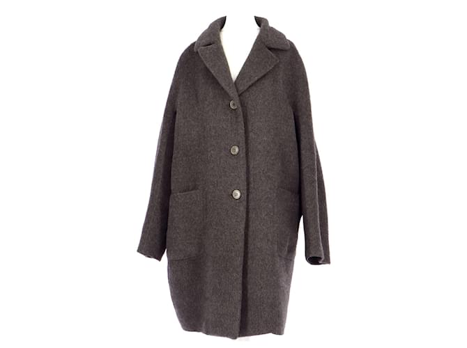 Autre Marque Manteau Laine Gris  ref.1379673