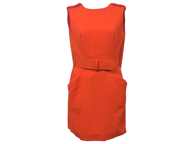 Alexander McQueen Sleeveless Mini Dress in Orange Wool  ref.1379702