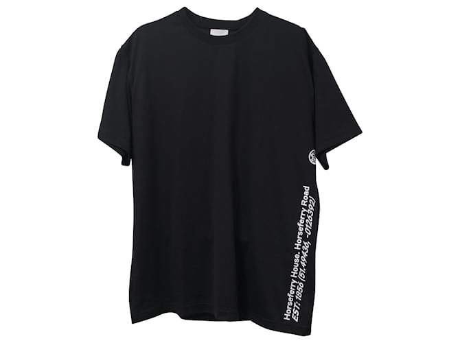 Camiseta Burberry com estampa de endereço em algodão preto  ref.1379703