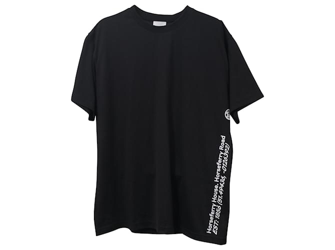 Burberry Address-Print T-Shirt in Black Cotton  ref.1379703