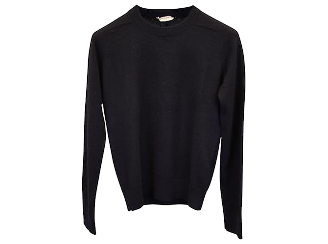 Saint Laurent Crewneck Sweater in Black Wool  ref.1379709