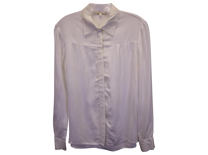 Maje Button-Up Shirt in White Silk Cotton  ref.1379714