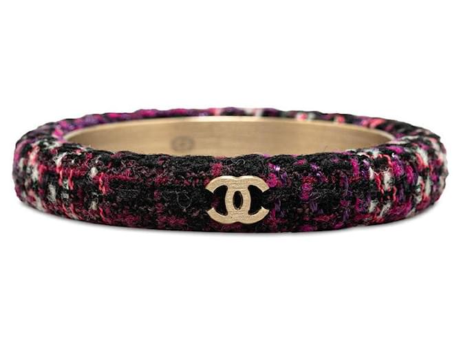 Bracelet en toile Chanel Tweed Bangle en excellent état  ref.1379744