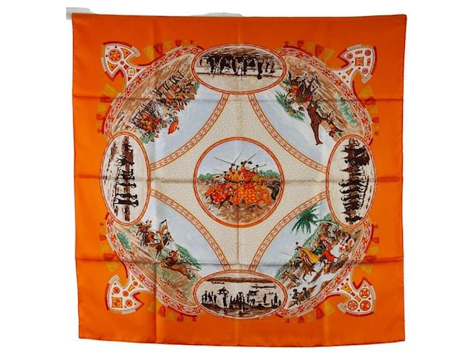 Hermès Hermes Carré Cavaliers Peuls Silk Scarf Cotton Scarf in Excellent condition  ref.1379751