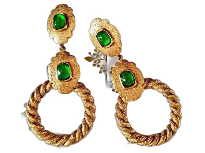Chanel Earrings Gold hardware Glass  ref.1379789