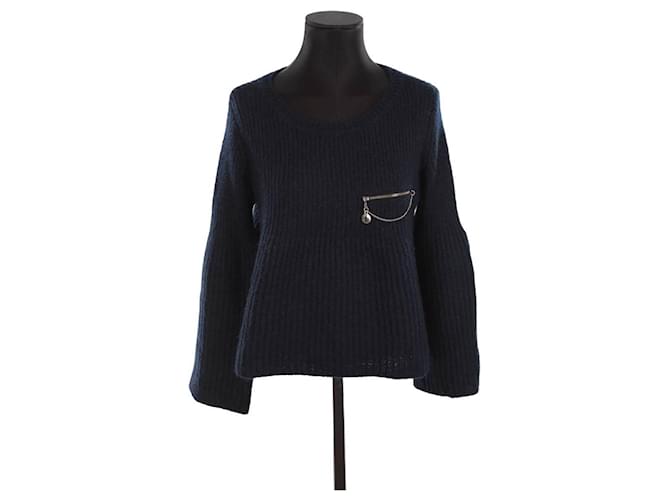 Claudie Pierlot Wool sweater Navy blue  ref.1379859