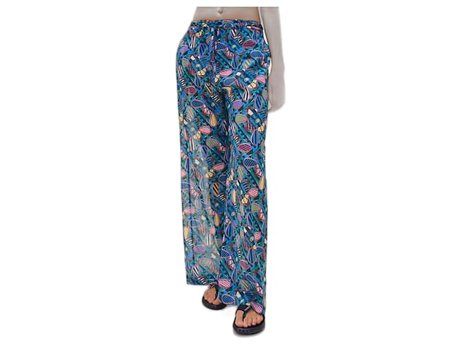 Hermès Pantaloni da spiaggia "In folle libertà" Multicolore Cotone  ref.1379973
