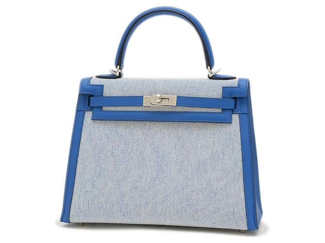 Hermès Kelly 25 Azul Couro  ref.1379983