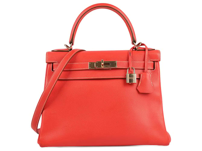 Hermès HERMES Kelly Verso 28 Veau Epsom Rose Jaipur x Biscuit P:2012 Rosa Cuero  ref.1380080