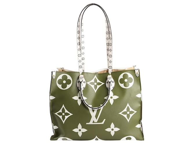 Louis Vuitton Monogram Giant OntheGo GM Handbag in Green and Beige M44571 Leather  ref.1380086