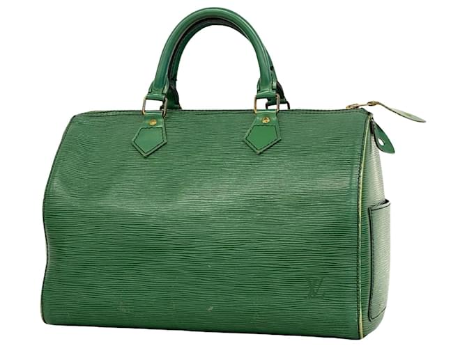 Louis Vuitton Speedy 30 Verde Cuero  ref.1380141