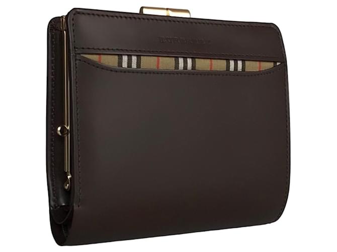 Burberry Nova Check Braun Leder  ref.1380182