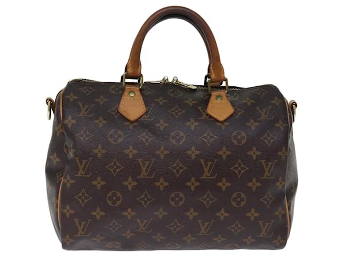 Louis Vuitton Speedy Bandoulière 30 Braun Leinwand  ref.1380234