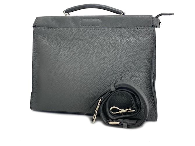 Peekaboo Monstre Fendi Cuir Gris  ref.1380245