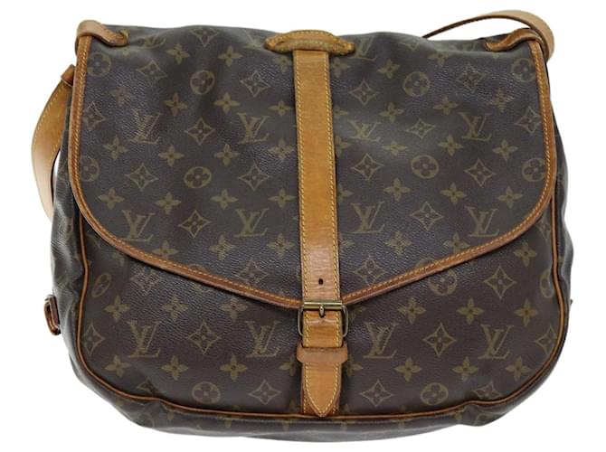 Louis Vuitton Saumur Braun Leinwand  ref.1380338