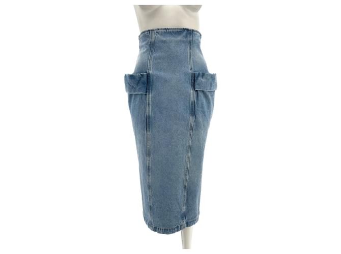 ROCHAS  Skirts T.FR 38 Cotton Blue  ref.1380493