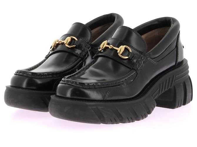 GUCCI Appartements T.EU 37,5 Cuir Noir  ref.1380497