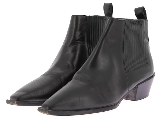 AEYDE  Ankle boots T.EU 38 Leather Black  ref.1380501