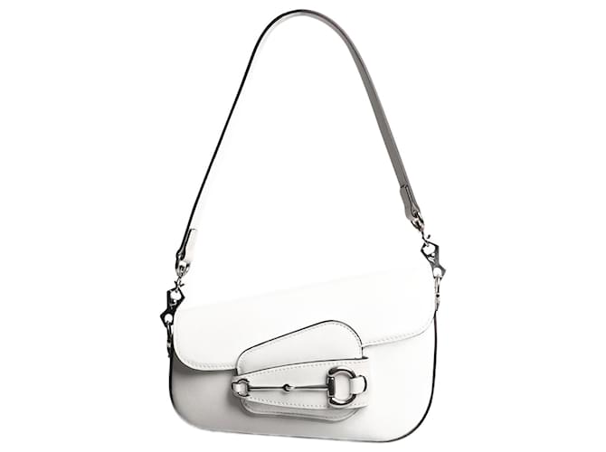 Gucci Bolso bandolera mini asimétrico Horsebit 1955 de piel blanco Cuero  ref.1380555