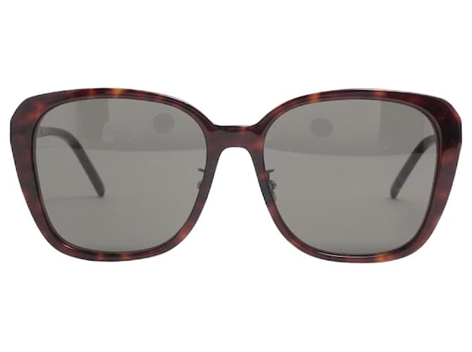 Saint Laurent Schwarze übergroße Sonnenbrille mit quadratischem Rahmen Braun Kunststoff  ref.1380568
