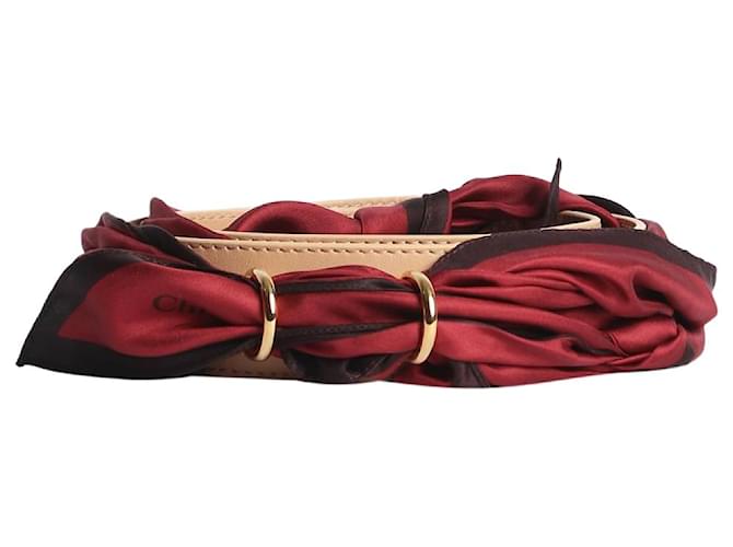Chloé Alça de bolsa de couro com lenço entrelaçado multicolor Multicor  ref.1380572
