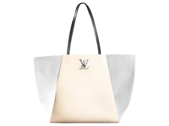 Louis Vuitton Beige and black 2016 Lockme top handle bag Leather  ref.1380573