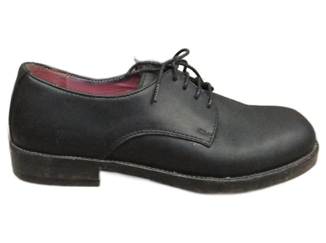 Autre Marque Rose's Roses Leather Derbies Black