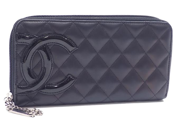 Línea Chanel Cambon Negro Cuero  ref.1380687