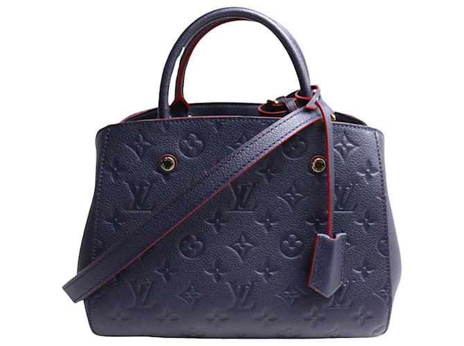 Louis Vuitton Montaigne Marineblau Leder  ref.1380691