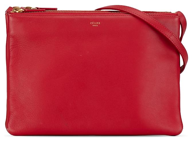 Céline Borsa a tracolla Trio grande rossa Celine Rosso Pelle Vitello simile a un vitello  ref.1380838